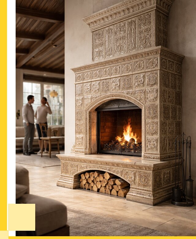 Купить изразцовый камин в Верхней Пышме от 256500 р. | ЭриданВрх