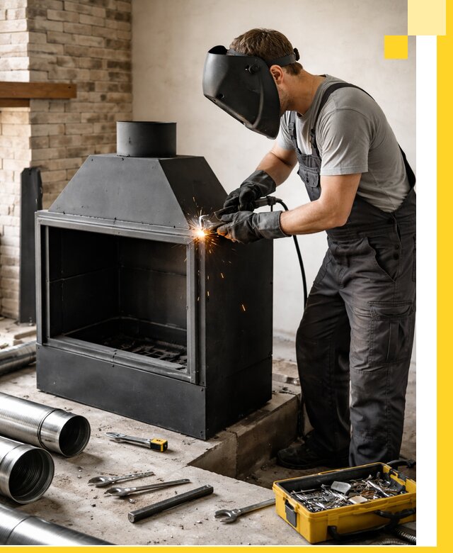 Продажа и установка металлических каминов в Верхней Пышме под ключ