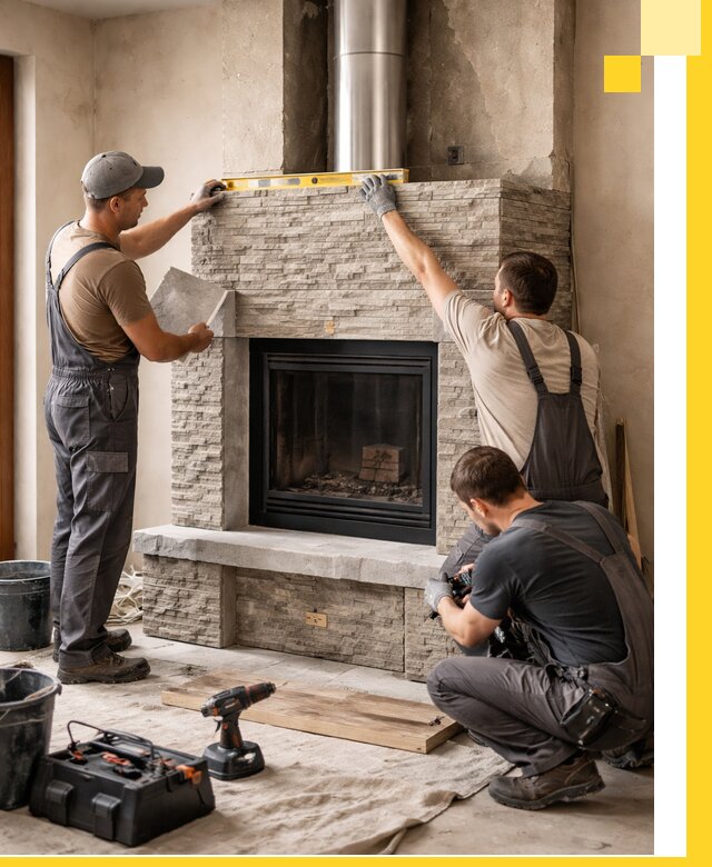 Профессиональный монтаж каминов под ключ в Верхней Пышме для дома