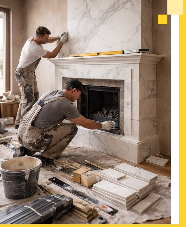 Отделка каминов в Верхней Пышме качественные облицовочные работы