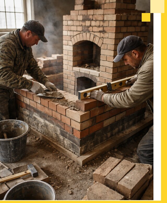 Изготовление и монтаж печей и каминов из кирпича в Верхней Пышме