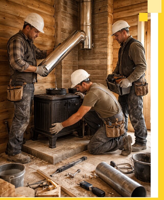 Профессиональный монтаж банных печей и дымоходов в Верхней Пышме