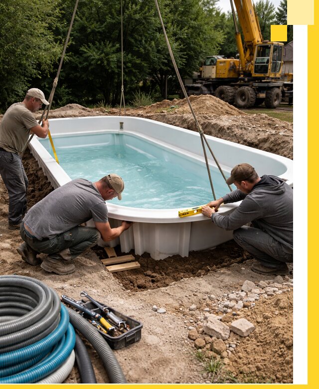 Установка и монтаж композитных бассейнов под ключ в Верхней Пышме