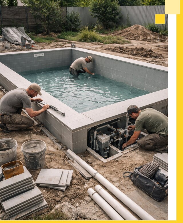 Строительство и монтаж бассейнов для дачи под ключ в Верхней Пышме