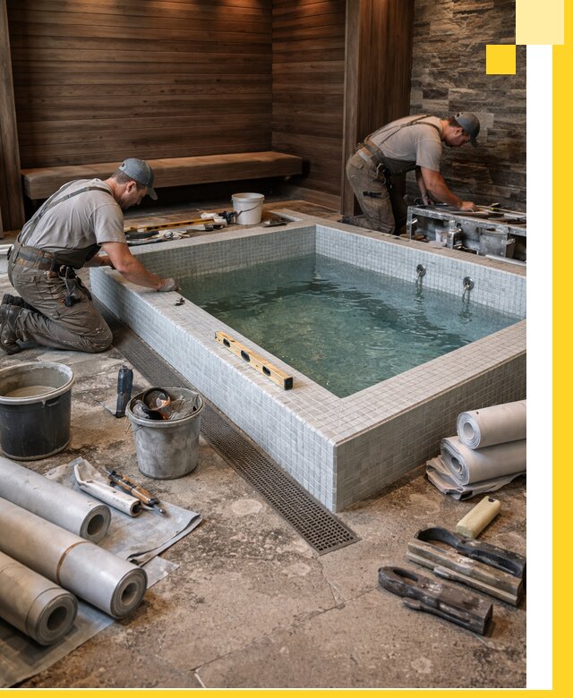 Установка и строительство бассейнов для сауны в Верхней Пышме