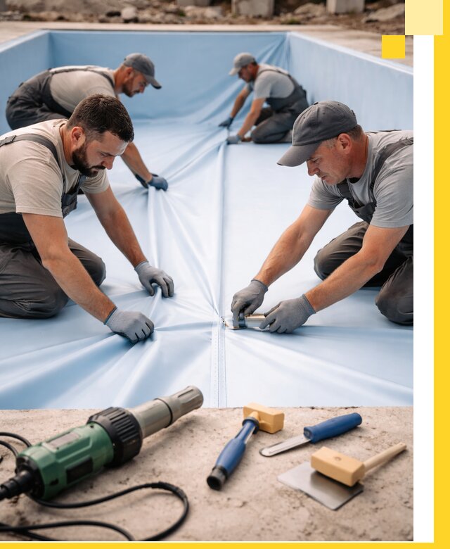 ПВХ пленка для бассейнов с монтажом и гарантией в Верхней Пышме