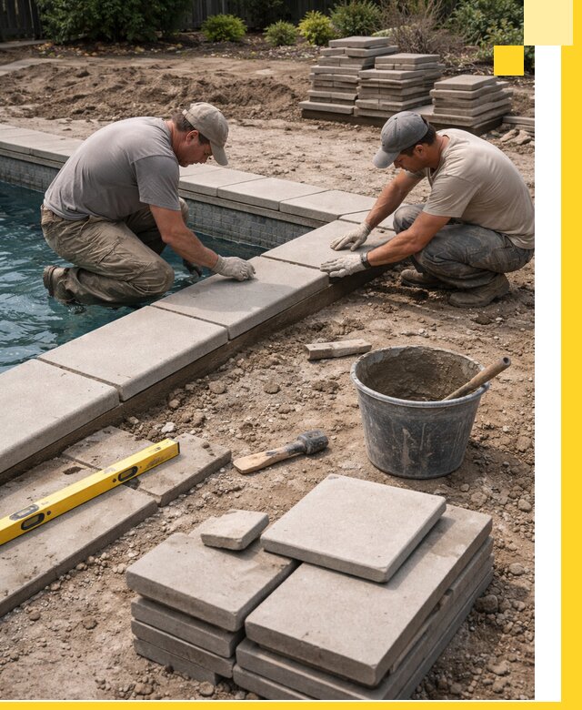 Установка и изготовление копингового камня для бассейнов в Верхней Пышме