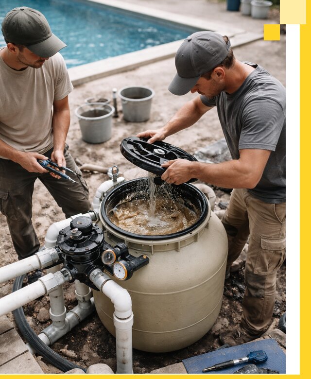 Установка и обслуживание песочных фильтров для бассейнов в Верхней Пышме