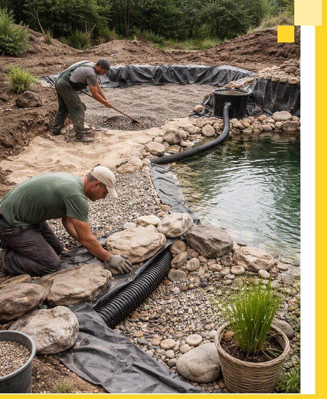 Строительство природных бассейнов и озер в Верхней Пышме под ключ