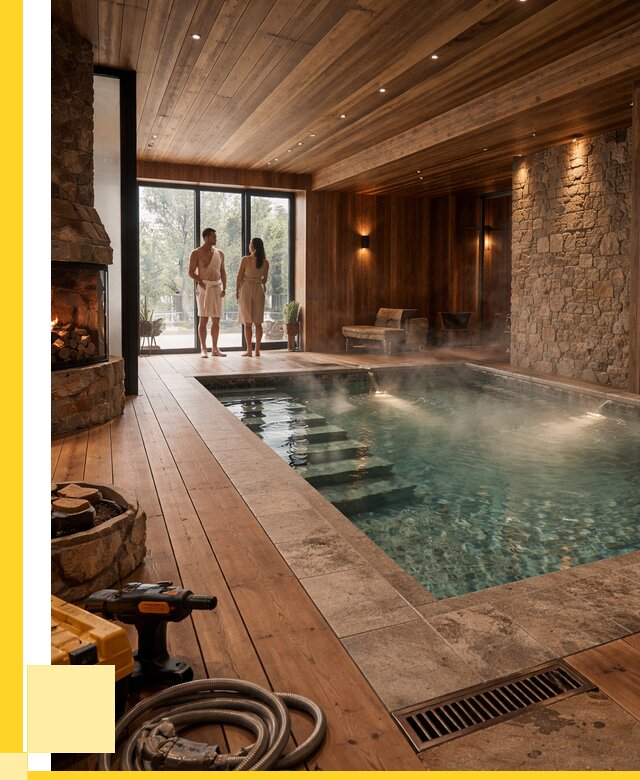 Проекты бань с бассейном под ключ в Верхней Пышме от 76950 р., ЭриданВрх