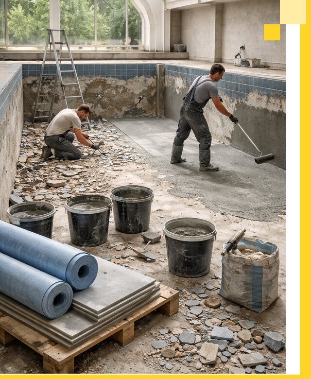 Реконструкция бассейнов в Верхней Пышме: ремонт, гидроизоляция