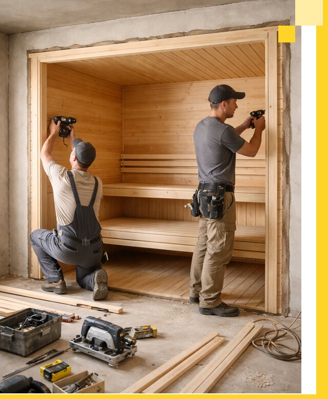 Монтаж саун под ключ в Верхней Пышме — проектирование и установка