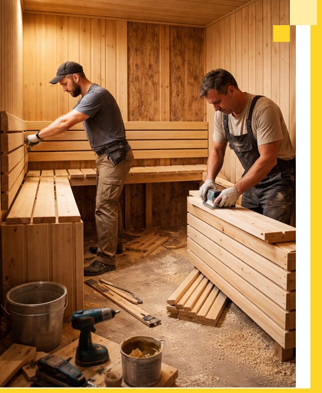 Профессиональный комплексный ремонт саун под ключ в Верхней Пышме