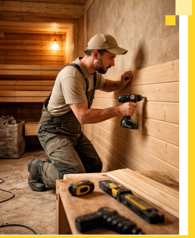 Профессиональная внутренняя отделка бани в Верхней Пышме под ключ