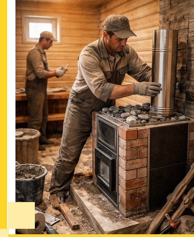 Монтаж печи в бане под ключ в Верхней Пышме от 20520 р. | ЭриданВрх