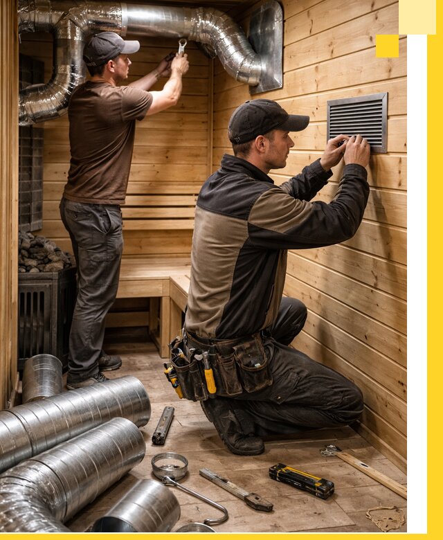 Проектирование и монтаж вентиляции бани в Верхней Пышме под ключ