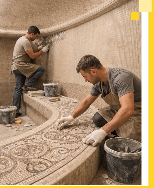 Плитка для хамама в Верхней Пышме, укладка, подбор и поставка